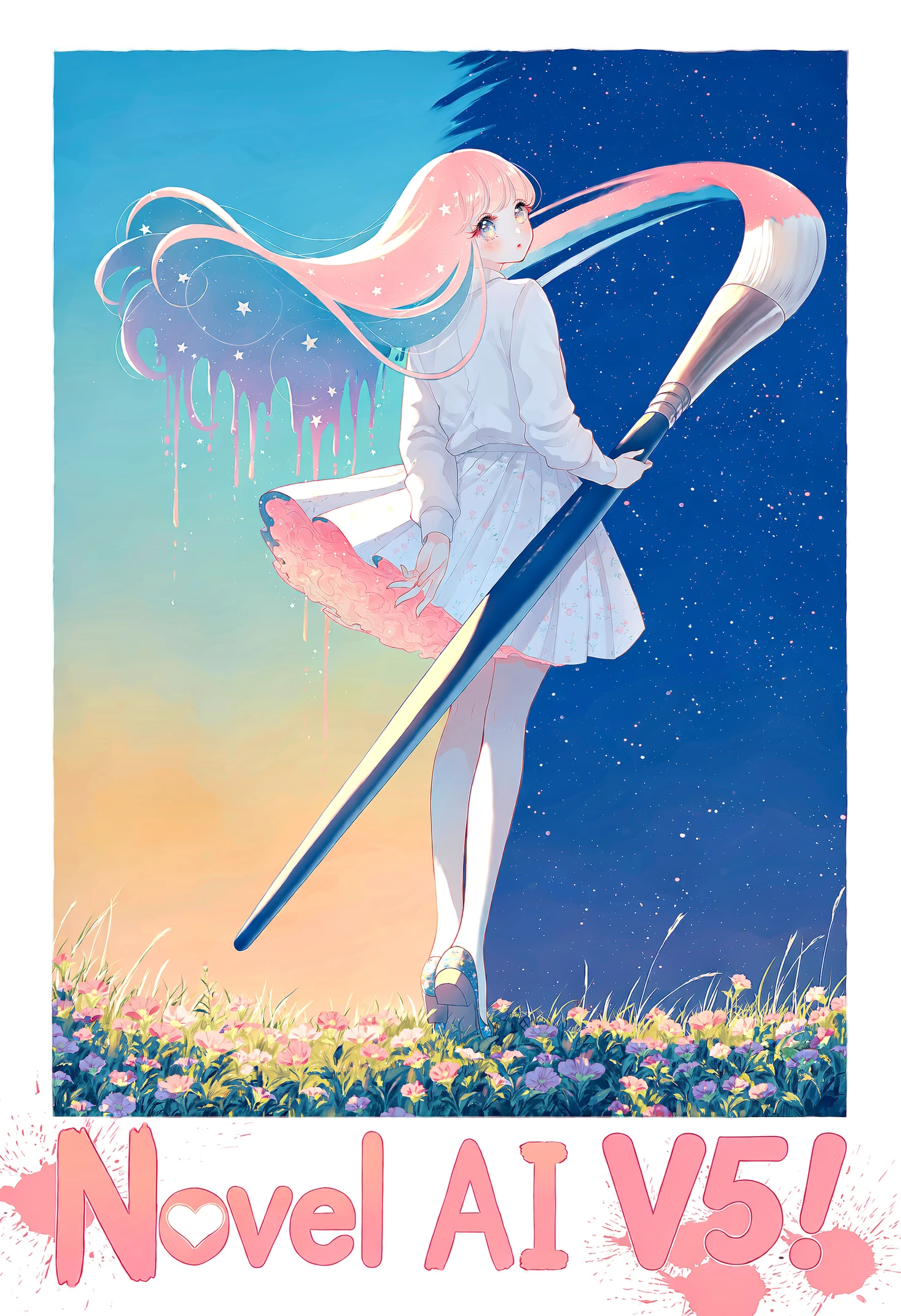 Girl painting the sky