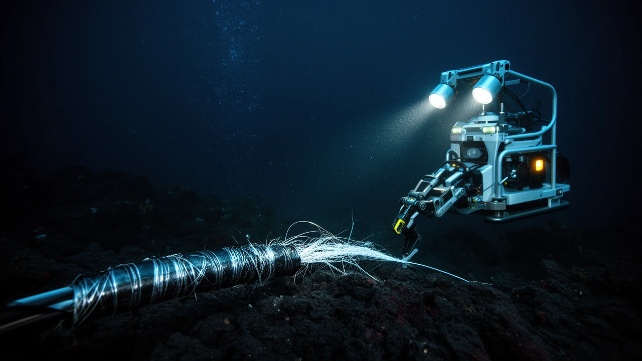 Original underwater ROV and cable starting frame