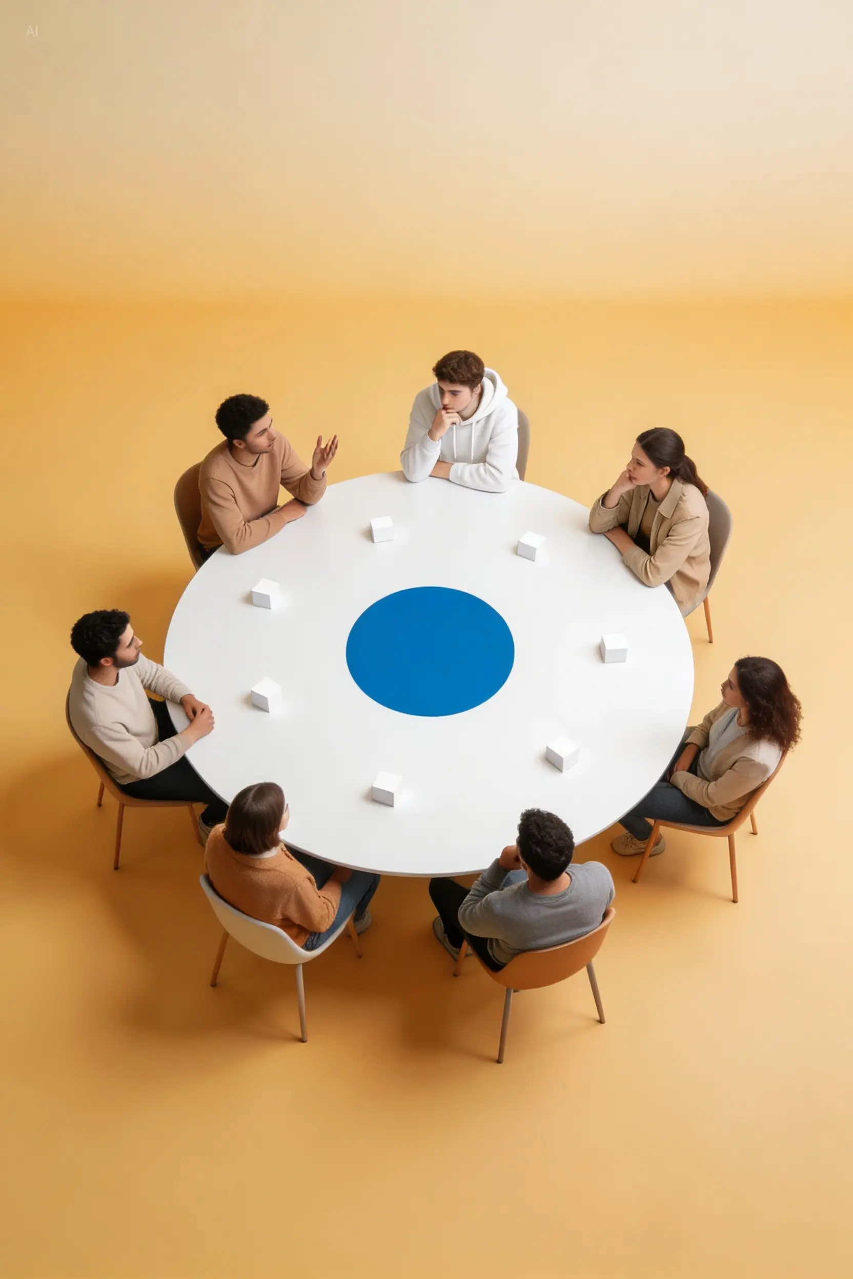 Minimal circular table — Seedream official text-to-image example