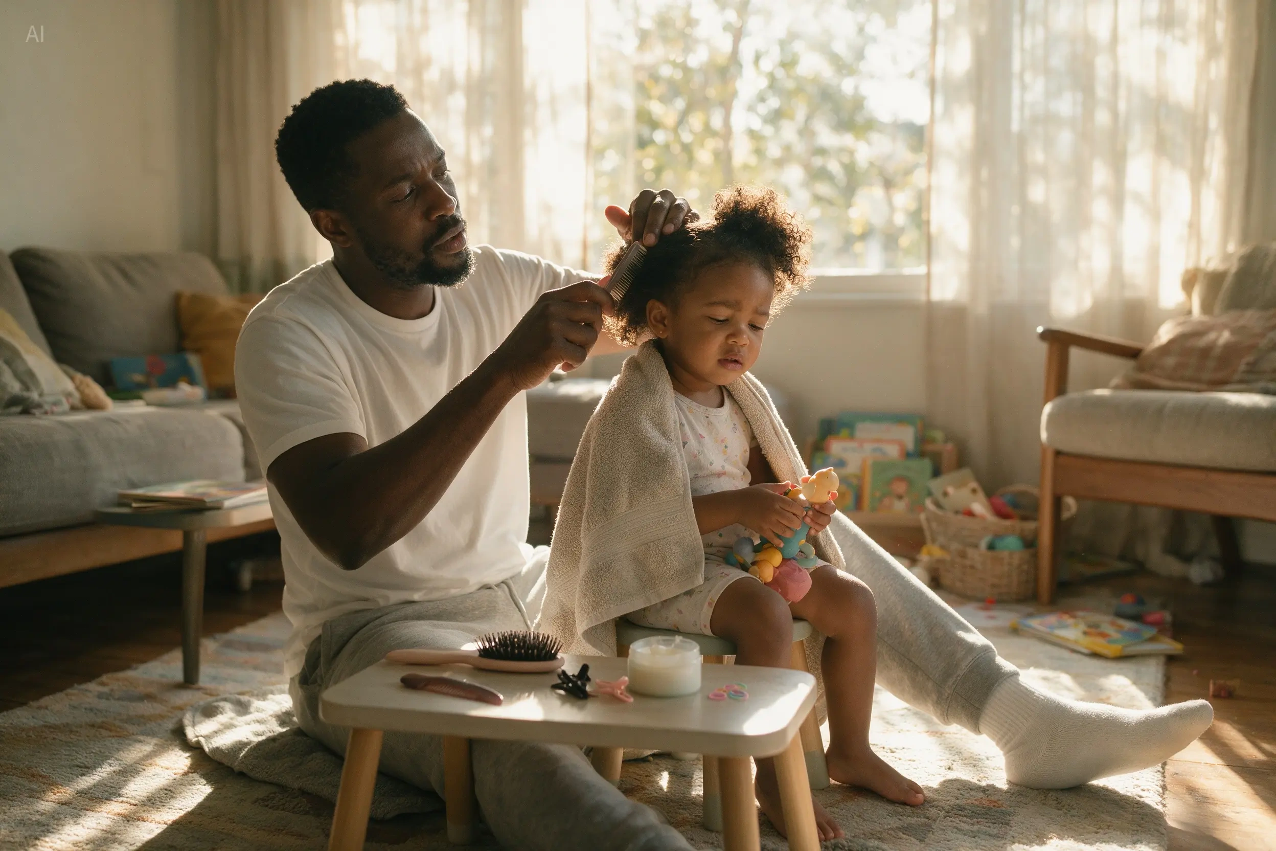 Father and daughter portrait — Seedream official text-to-image example